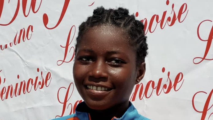 Georgette Vignonfodo, Benin cyclist, training on a road bike